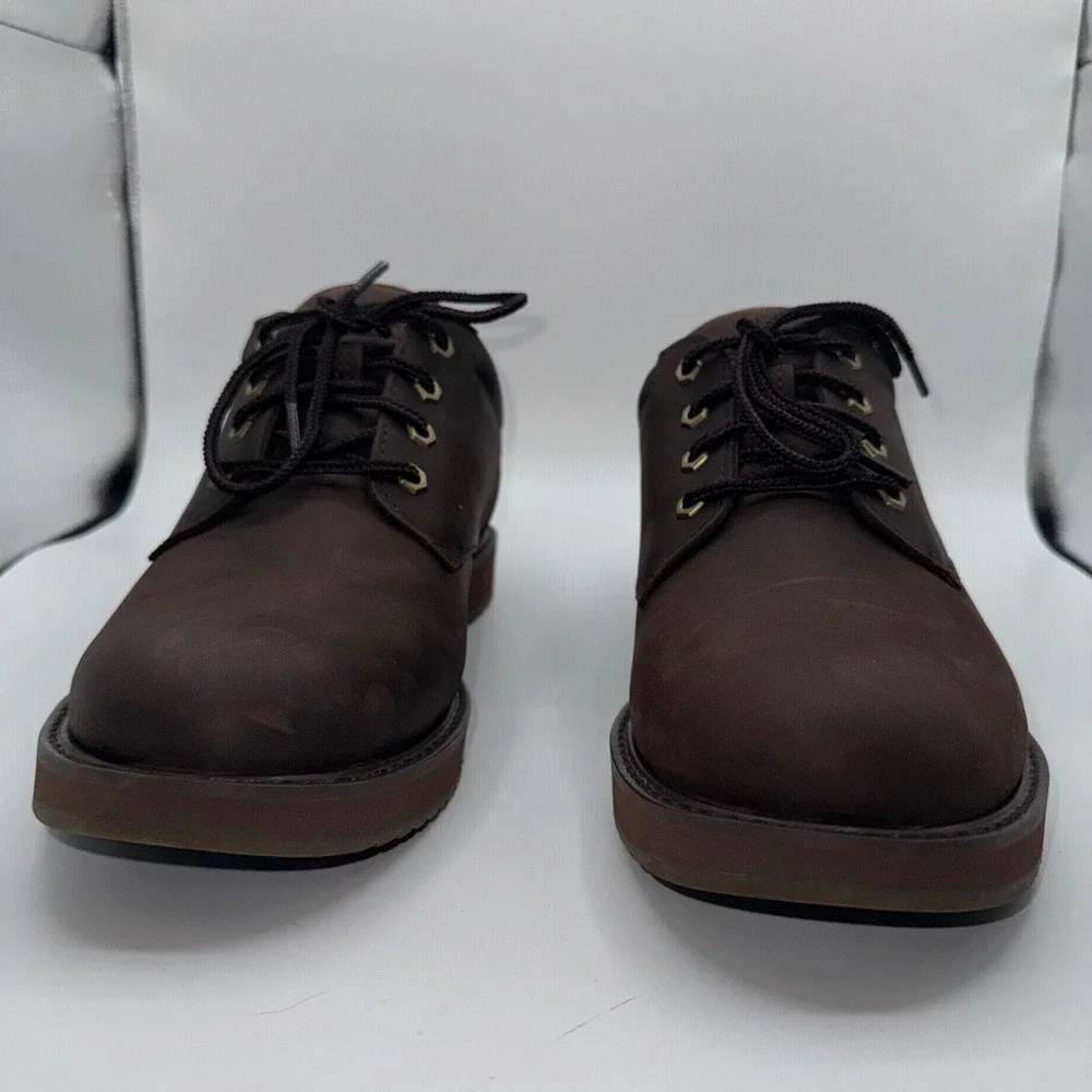 L.L. Bean Stonington Oxford Dress Shoes Round Plain Toe Deepest Brown Men's 10 M